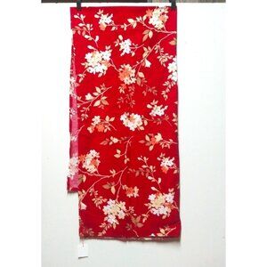 Woolrich 100% COTTON RED shower curtain floral bathroom curtain FLAW 71x72 HTF